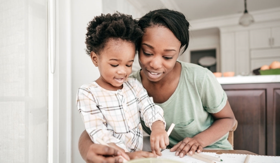 Mother child reading